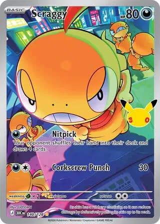 Scraggy   Pokemon card