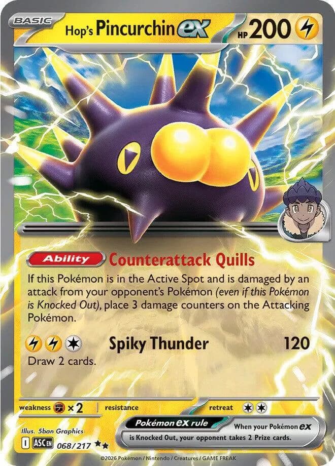 Hop's Pincurchin ex Pokemon card
