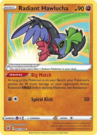 Radiant Hawlucha  Pokemon card
