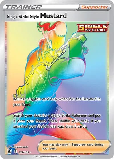 Single Strike Style Mustard (Secret) Pokemon card