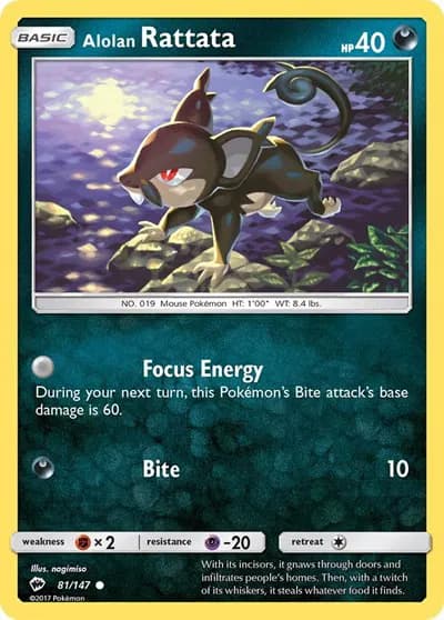 Alolan Rattata  Pokemon card
