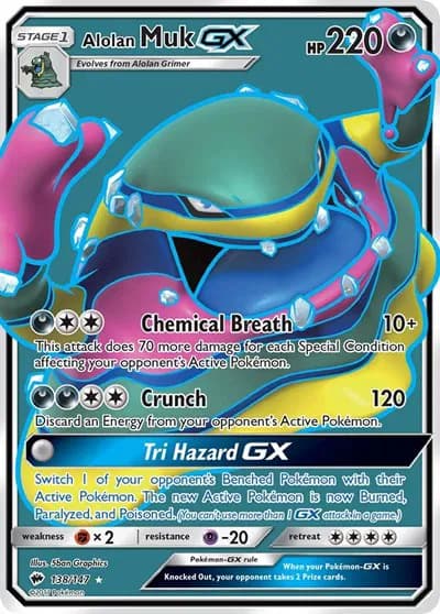 Alolan Muk GX (Full Art)  Pokemon card