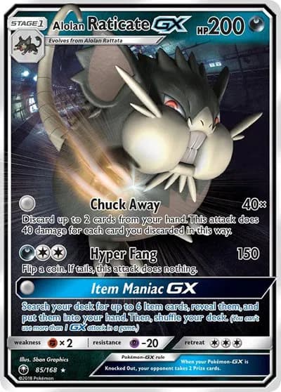 Alolan Raticate GX  Pokemon card