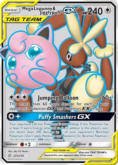 Mega Lopunny & Jigglypuff GX (Full Art) Pokemon card
