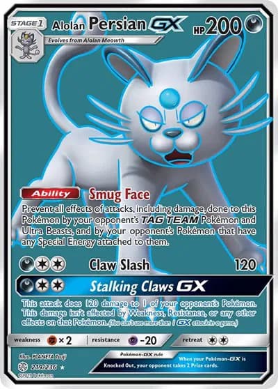 Alolan Persian GX (Full Art)  Pokemon card