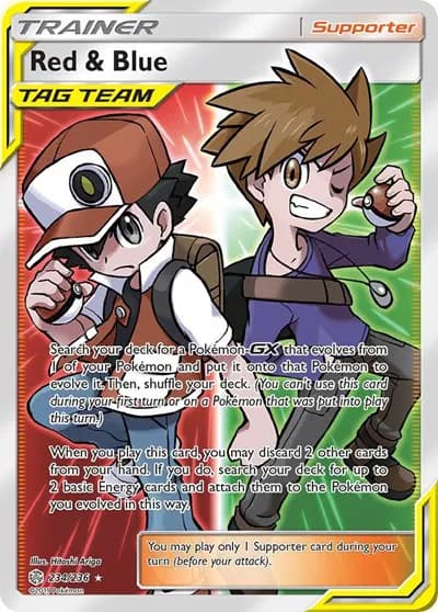 Red & Blue (Full Art) Pokemon card