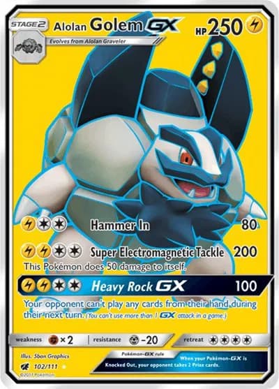 Alolan Golem GX (Full Art)  Pokemon card