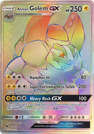 Alolan Golem GX (Secret)  Pokemon card
