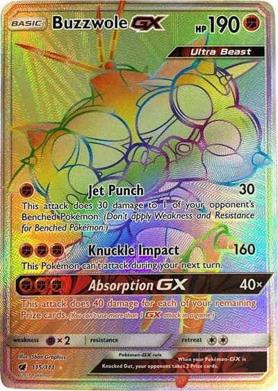 Buzzwole GX (Secret)  Pokemon card