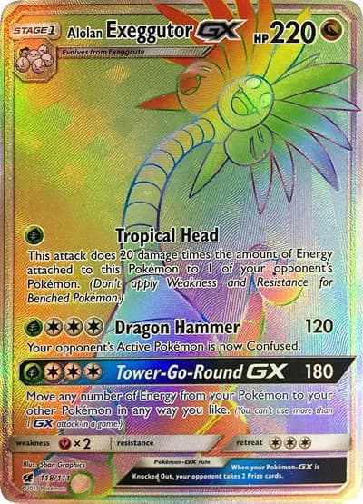 Alolan Exeggutor GX (Secret)  Pokemon card