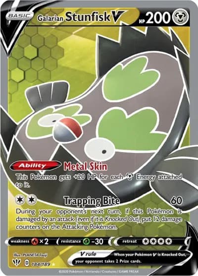 Galarian Stunfisk V (Full Art) Pokemon card