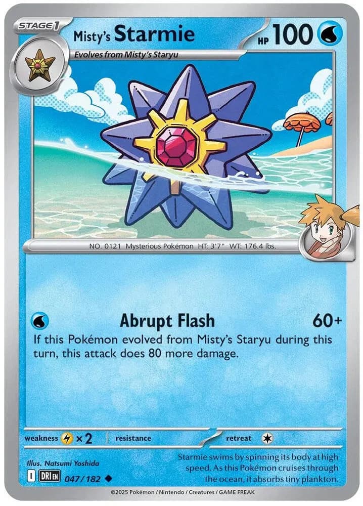 Misty's Starmie  Pokemon card
