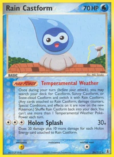 Rain Castform  Pokemon card