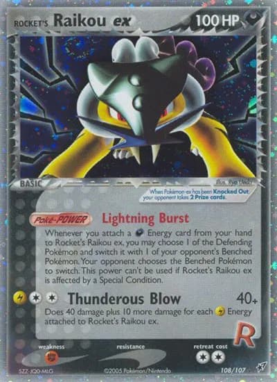 Rocket's Raikou ex Pokemon card