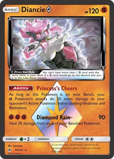 Diancie Prism Star  Pokemon card
