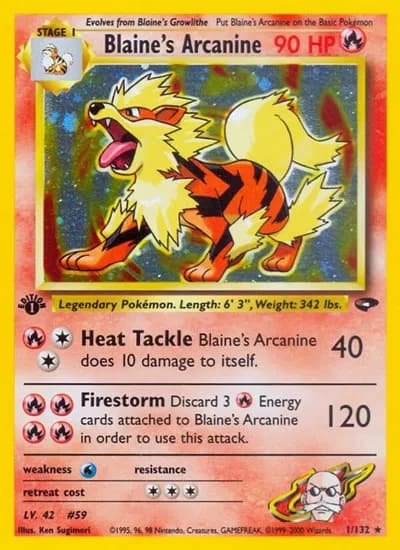 Blaine's Arcanine  Pokemon card