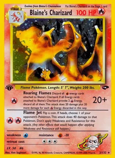 Blaine's Charizard  Pokemon card