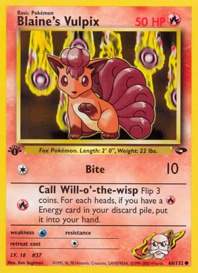 Blaine's Vulpix  Pokemon card