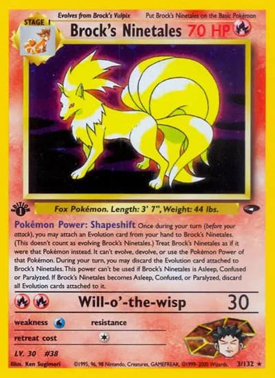 Brock's Ninetales  Pokemon card