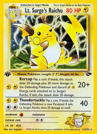 Lt. Surge's Raichu  Pokemon card