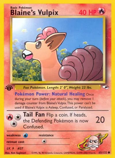Blaine's Vulpix  Pokemon card