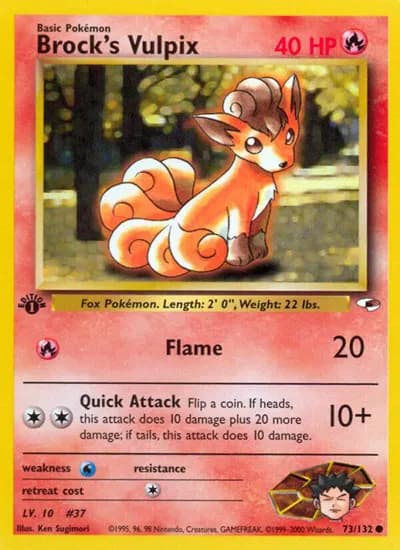 Brock's Vulpix  Pokemon card