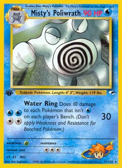 Misty's Poliwrath  Pokemon card