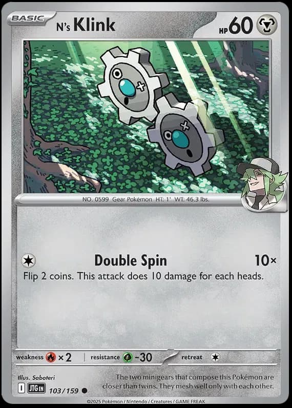 N's Klink  Pokemon card