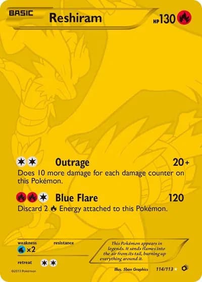 Reshiram (114 Full Art Secret Rare)  Pokemon card