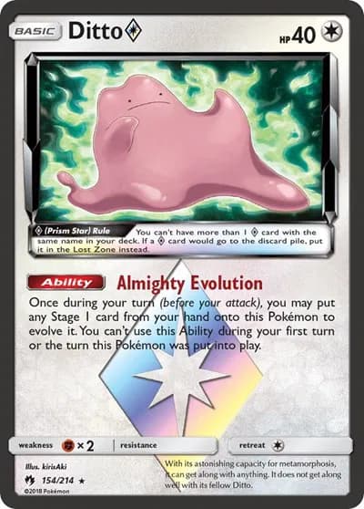 Ditto Prism Star  Pokemon card