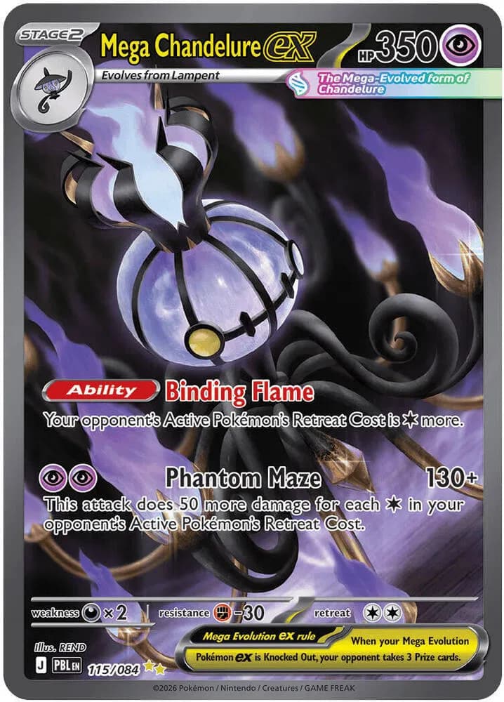 Mega Chandelure ex - 115/084  Pokemon card
