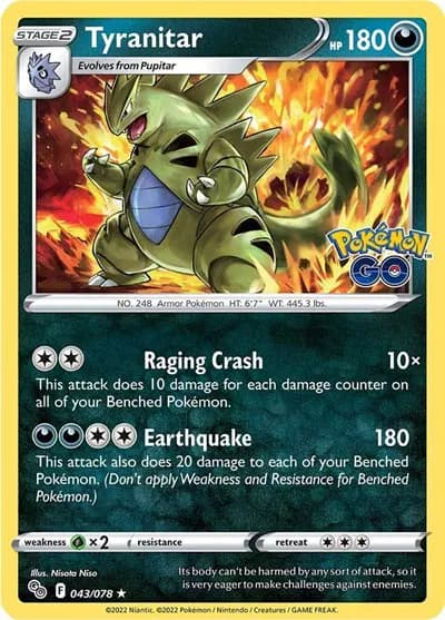 Tyranitar Pokemon card