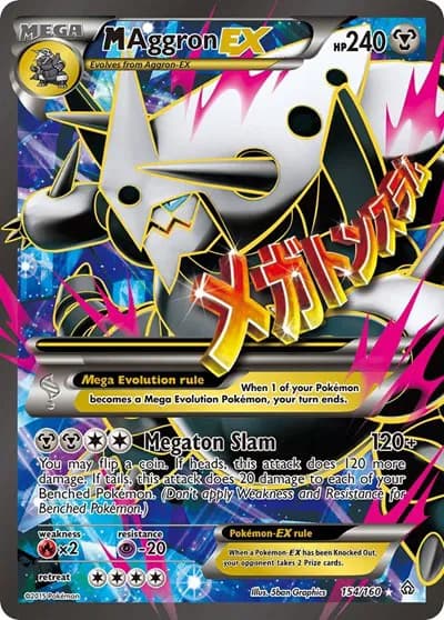 M Aggron EX (154 Full Art) Pokemon card