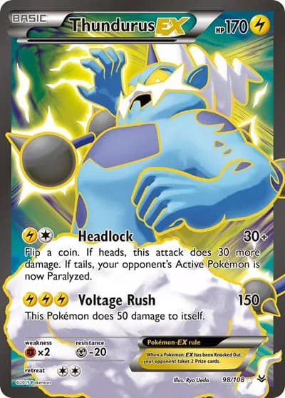 Thundurus EX (98 Full Art)  Pokemon card
