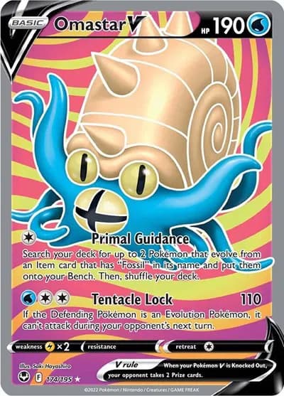 Omastar V (Full Art) Pokemon card