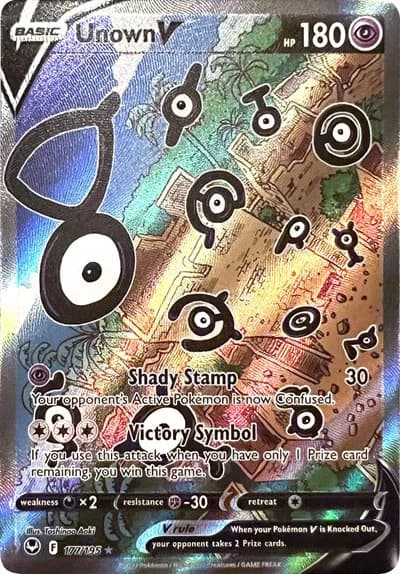 Unown V   Pokemon card
