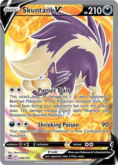 Skuntank V (Full Art) Pokemon card