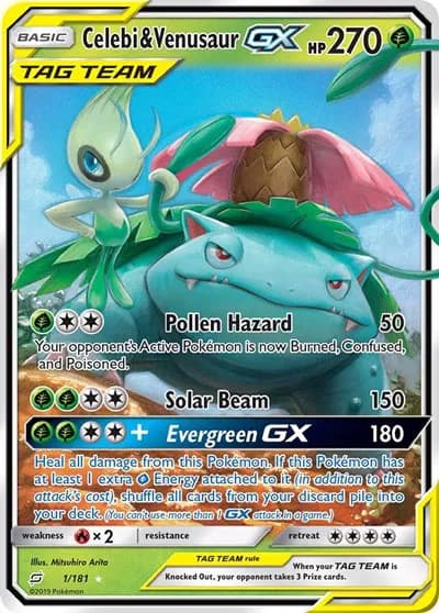 Celebi & Venusaur GX Pokemon card