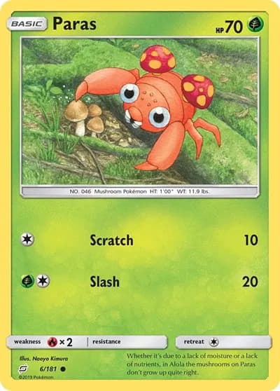 Paras  Pokemon card