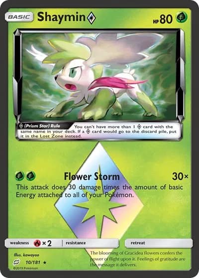Shaymin Prism Star  Pokemon card