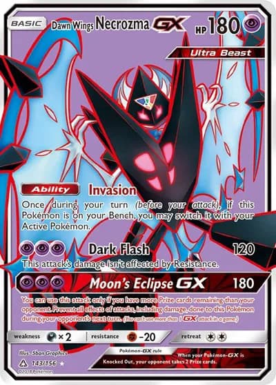Dawn Wings Necrozma GX (Full Art)  Pokemon card