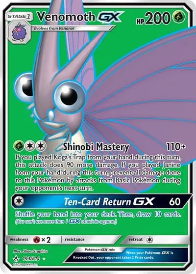 Venomoth GX (Full Art)  Pokemon card