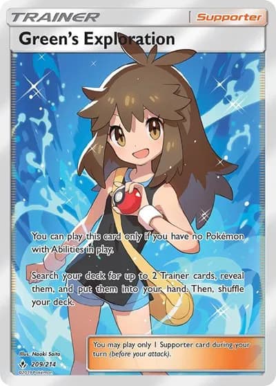 Green's Exploration (Full Art)  Pokemon card