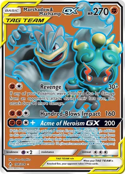 Marshadow & Machamp GX (198) (Full Art)  Pokemon card