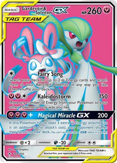 Gardevoir & Sylveon GX (204) (Full Art)  Pokemon card