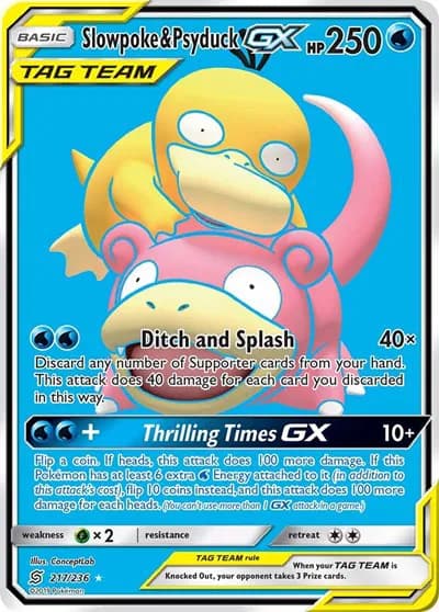 Slowpoke & Psyduck GX (Full Art)  Pokemon card