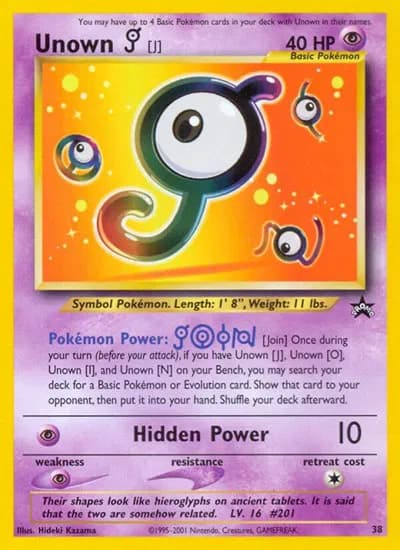 Unown [J]  Pokemon card