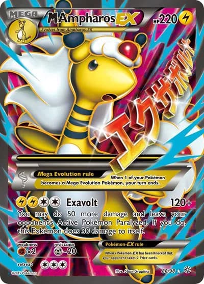 M Ampharos EX (88 Full Art) Pokemon card