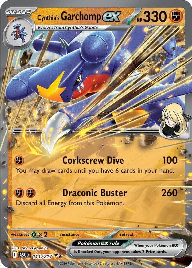 Cynthia's Garchomp ex Pokemon card
