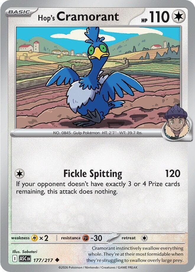 Hop's Cramorant Pokemon card